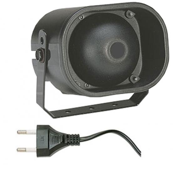 Alarmsirene Alarm Sirene 230 V mit Netzstecker / Horn Hupe Alarmanlage Signalgeber